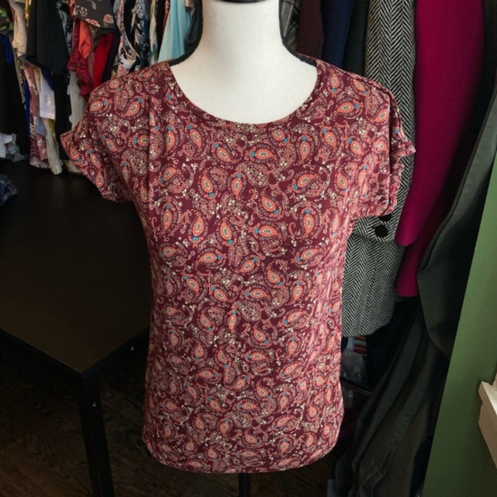 Women's Denim Jeans  Casuals Burgundy Shirt, M